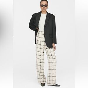 Anine Bing Owen Pant in Cream Check